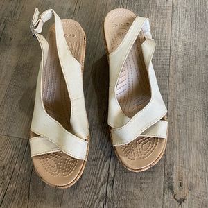 Crocs wedge sandals, 10 wide